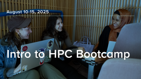 Intro to hpc graphic featuring title and date.