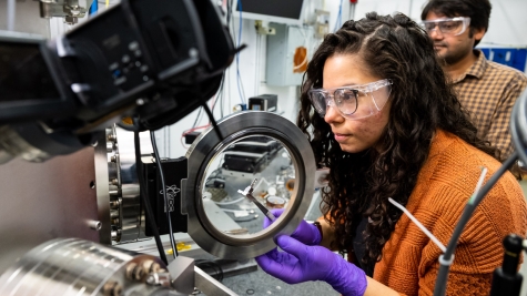 Two scientists using the APS at Argonne.