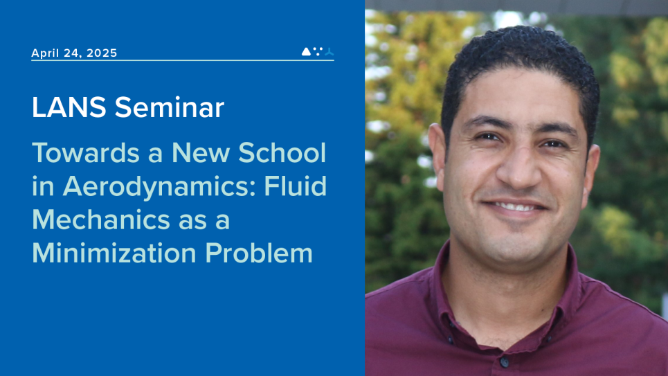 LANS Seminar Graphic featuring the title and date for the event, and a image of the speaker.