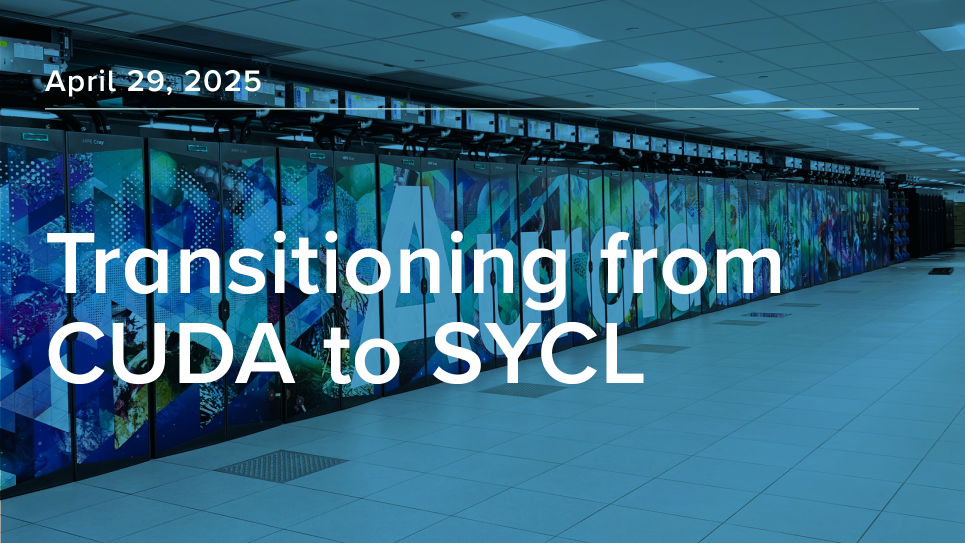 Webinar graphic featuring an image of the Aurora supercomputer, the title of the webinar, and the date.
