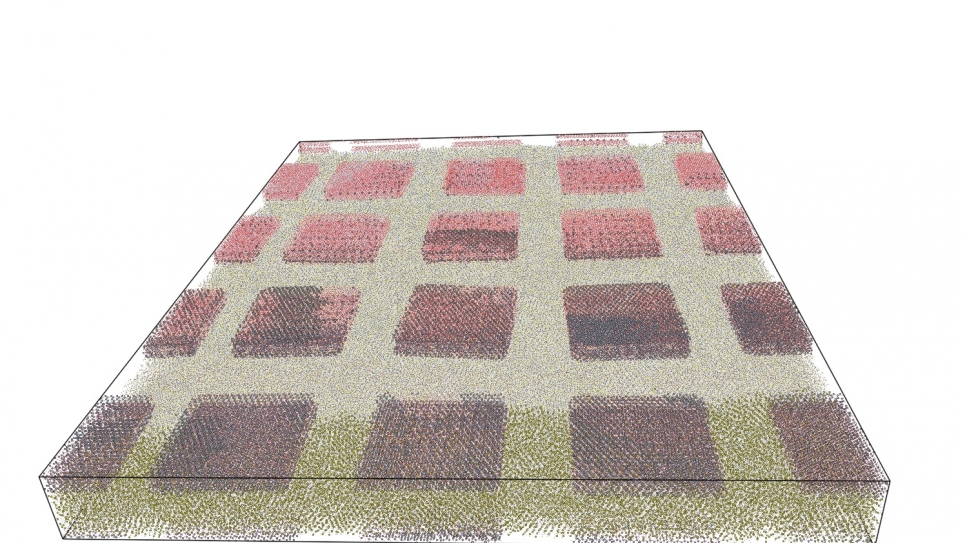 Molecular Dynamics Study of Clay-Polymer Nanocomposites Snapshot from a molecular dynamics simulation of a system containing 16 isolated clay sheets immersed in a polymer melt.