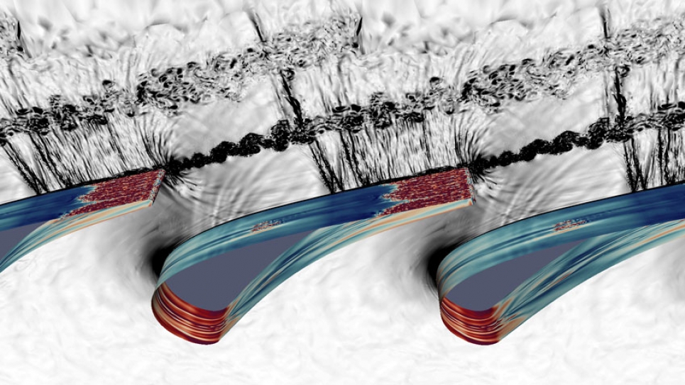 Flow in the transonic turbine inlet guide vane LS89 at Re=1.2 million, Flow in the transonic turbine inlet guide vane LS89 at Re=1.2 million,