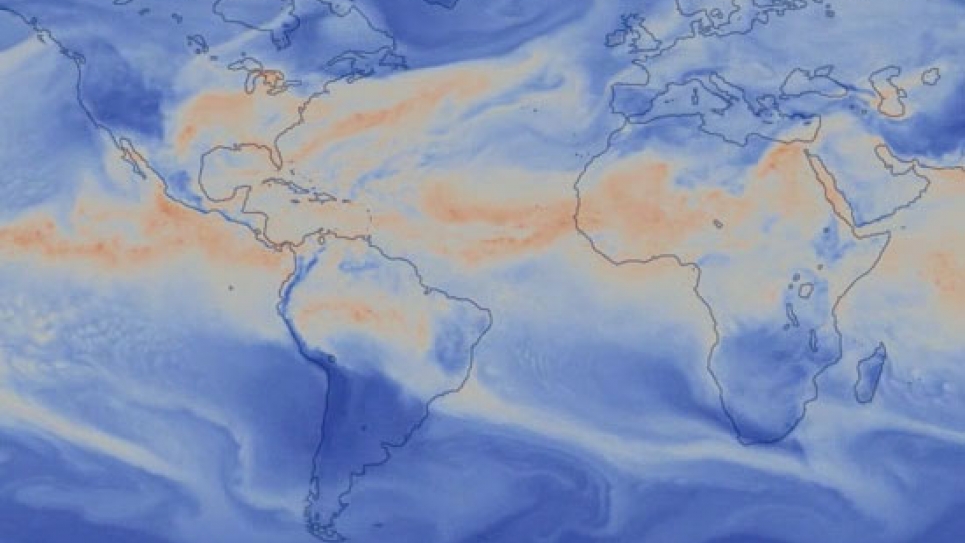 NSF/DOE Community Atmosphere Model (CAM5) Total Precipitable Water – August through September NSF/DOE Community Atmosphere Model (CAM5) Total Precipitable Water – August thro