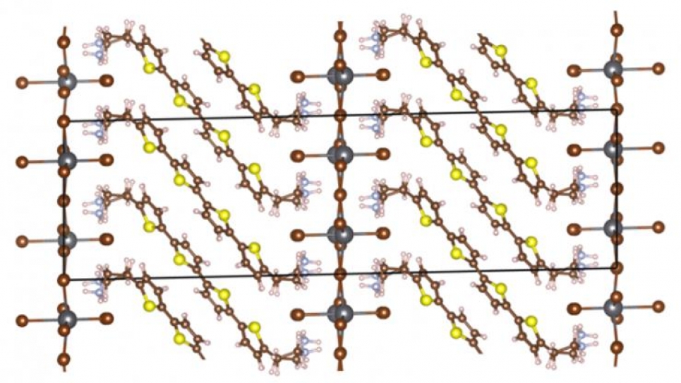 Molecular structure of the layered hybrid perovskite. Molecular structure of the layered hybrid perovskite.