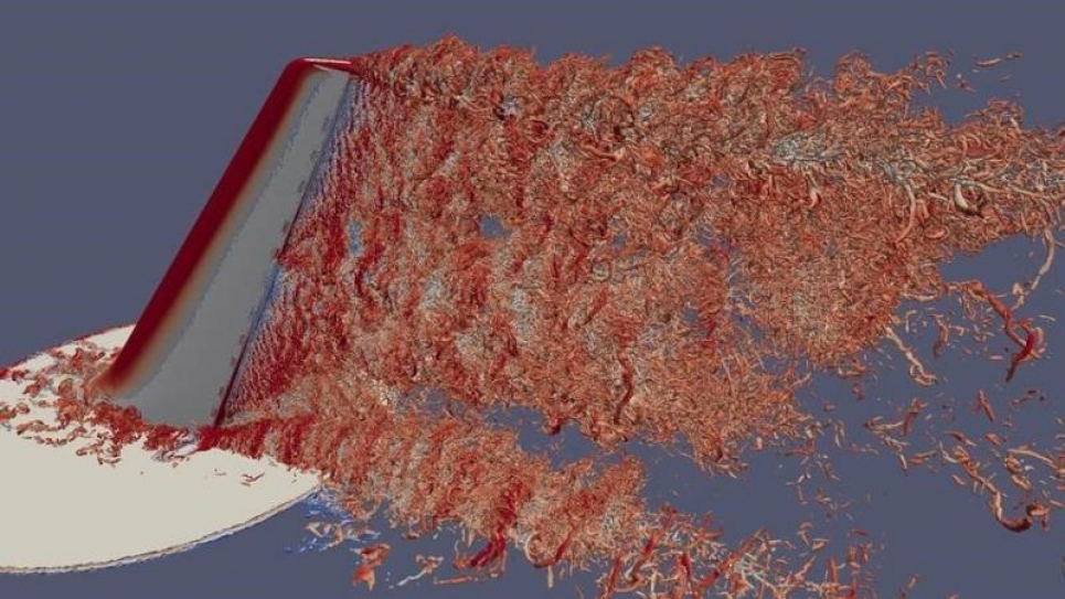 Detached eddy simulation of a vertical tail/rudder assembly with flow control Detached eddy simulation of a vertical tail/rudder assembly with flow control