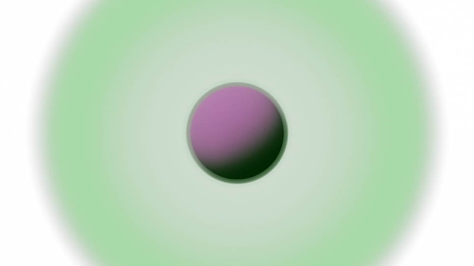 An antiquark (magenta) inside a cloud of gluons (green). USQCD researchers discovered a new and unambiguous way to decide how much of the cloud’s energy should be considered part of the quark mass. This idea was applied to simulation data generated with Mira to compute quark massed from first principles. An antiquark (magenta) inside a cloud of gluons (green). USQCD researchers discovered a new and unambiguous way to decide how much of the cloud’s energy should be considered part of the quark mass. This idea was applied to simulation data generated with Mira to compute quark massed from first principles.